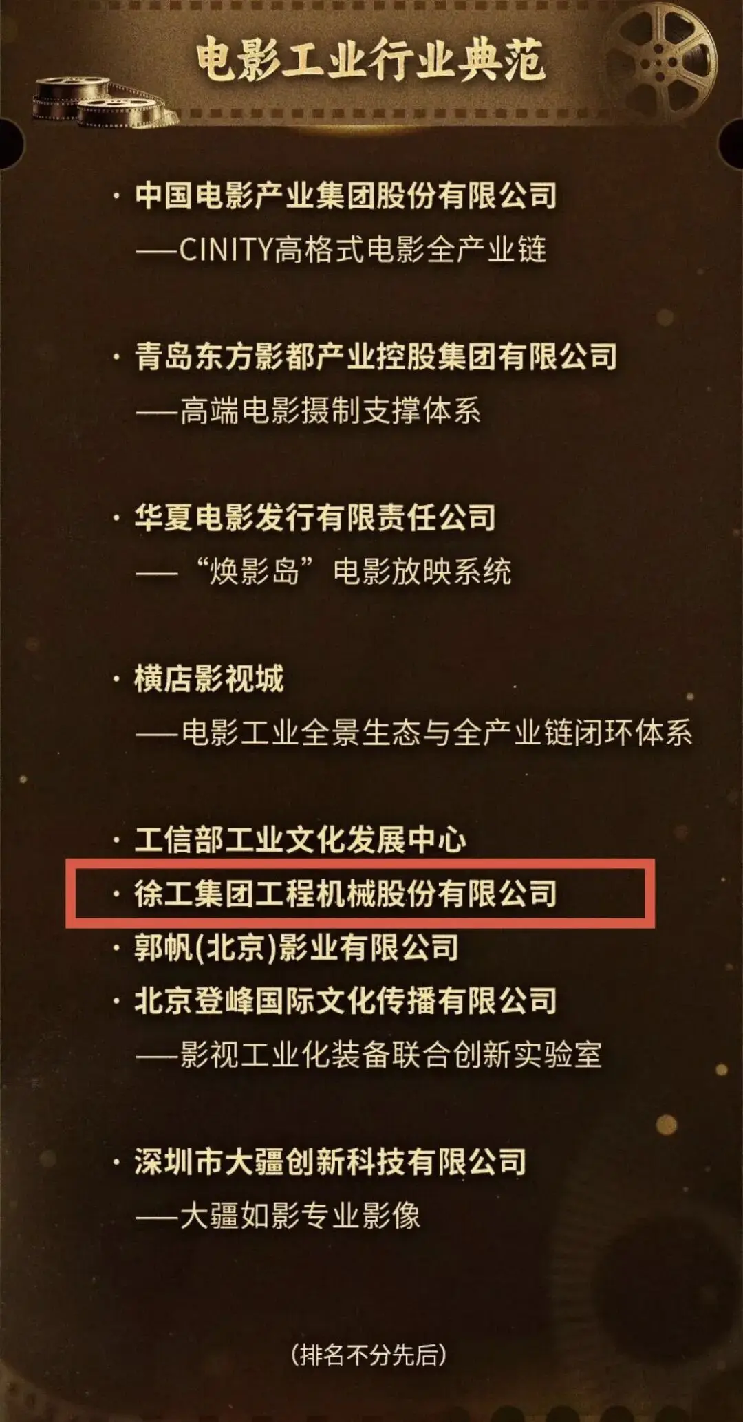 大国重器赋能中国电影！徐工荣膺“电影工业行业典范”